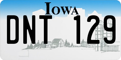 IA license plate DNT129