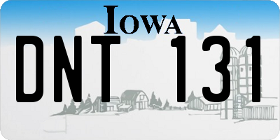 IA license plate DNT131