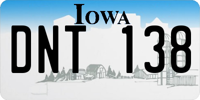 IA license plate DNT138
