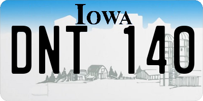 IA license plate DNT140