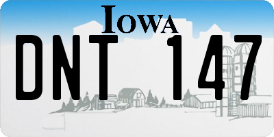 IA license plate DNT147