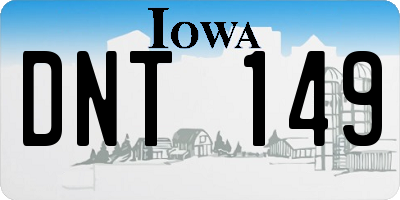 IA license plate DNT149