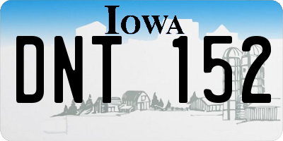 IA license plate DNT152