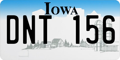 IA license plate DNT156