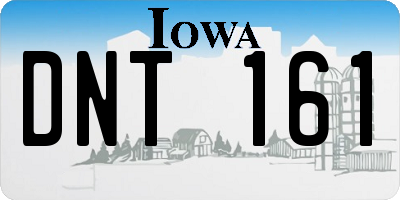 IA license plate DNT161