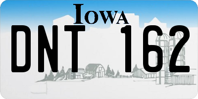 IA license plate DNT162