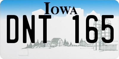 IA license plate DNT165