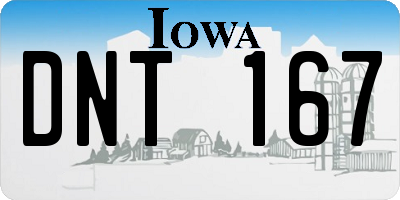 IA license plate DNT167