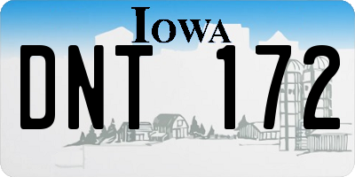 IA license plate DNT172