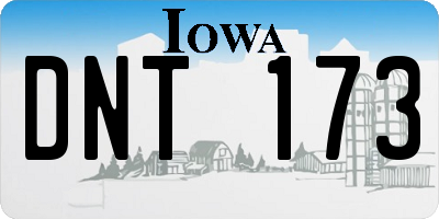IA license plate DNT173