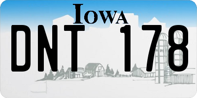 IA license plate DNT178