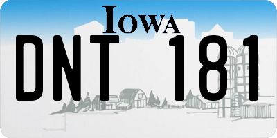 IA license plate DNT181