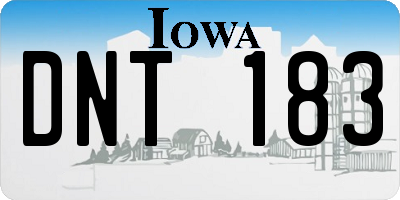 IA license plate DNT183