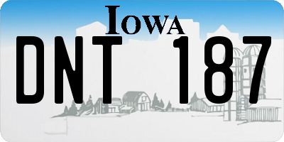 IA license plate DNT187