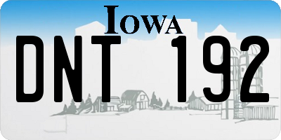 IA license plate DNT192