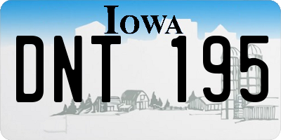 IA license plate DNT195