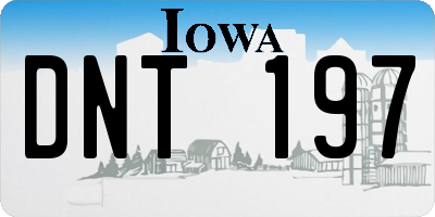 IA license plate DNT197