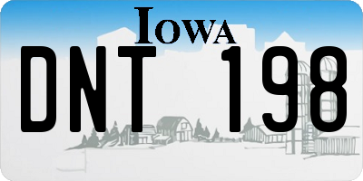 IA license plate DNT198