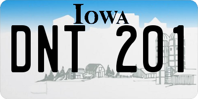 IA license plate DNT201