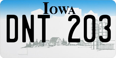 IA license plate DNT203