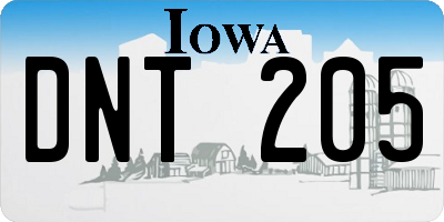 IA license plate DNT205