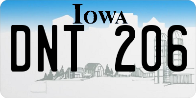 IA license plate DNT206