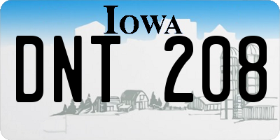 IA license plate DNT208