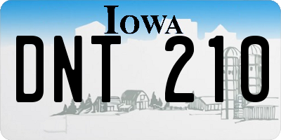 IA license plate DNT210