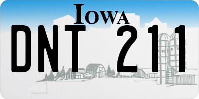 IA license plate DNT211