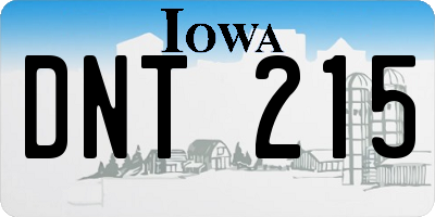 IA license plate DNT215