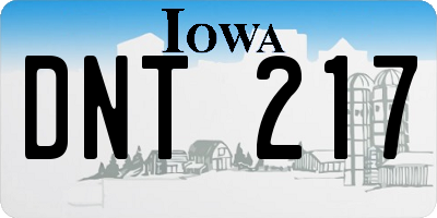 IA license plate DNT217