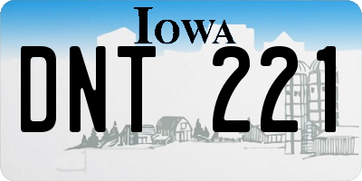 IA license plate DNT221