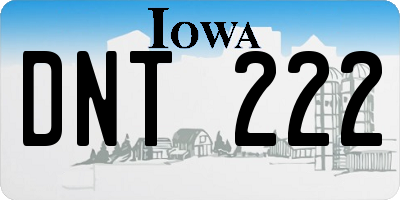 IA license plate DNT222