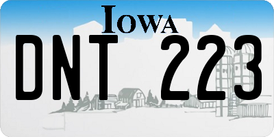 IA license plate DNT223