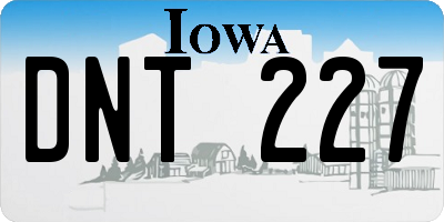 IA license plate DNT227