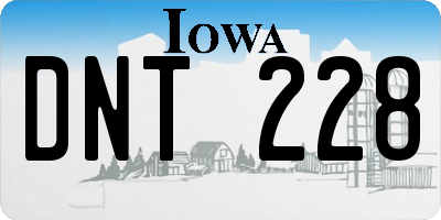IA license plate DNT228