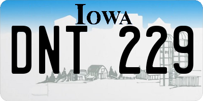 IA license plate DNT229