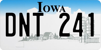 IA license plate DNT241