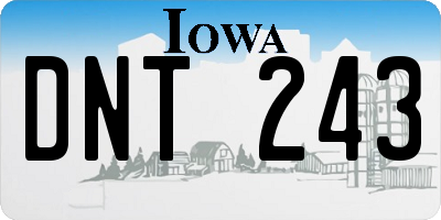 IA license plate DNT243