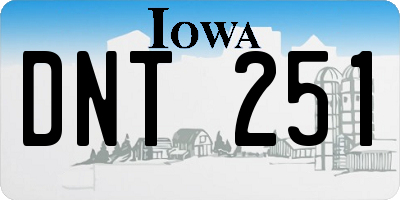 IA license plate DNT251