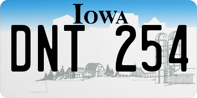 IA license plate DNT254