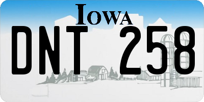 IA license plate DNT258