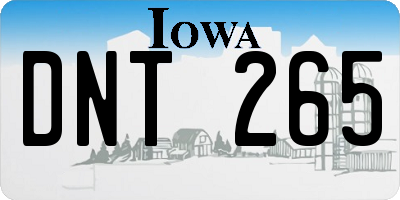 IA license plate DNT265
