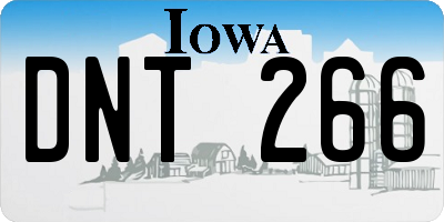IA license plate DNT266