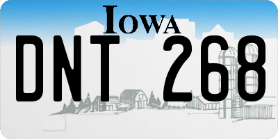 IA license plate DNT268
