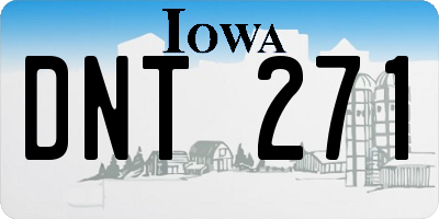 IA license plate DNT271