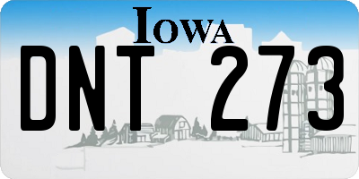 IA license plate DNT273
