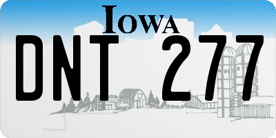 IA license plate DNT277