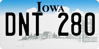 IA license plate DNT280