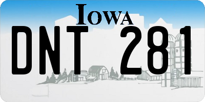IA license plate DNT281